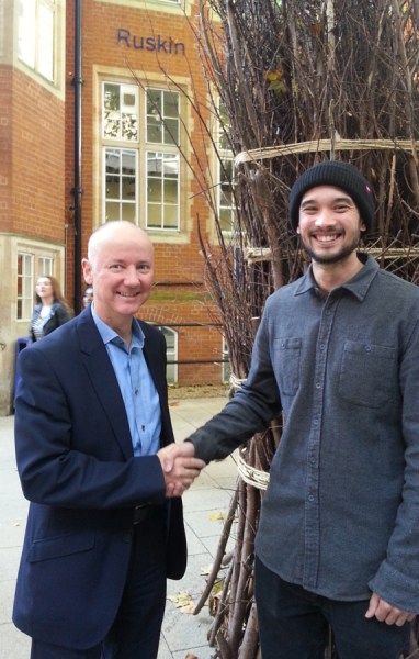 Head of Art Chris Owen with Kenji Lim