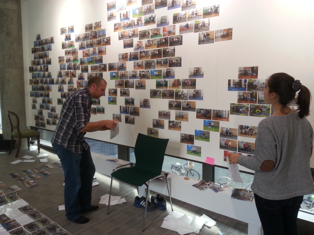 Les Monaghan installs with help from Ines Nunes